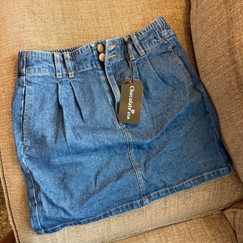 NWT Denim Skirt - M Chocolate
